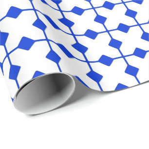 Moderne Geometrie, Diamanten - Kobaltblau und weiß Geschenkpapier