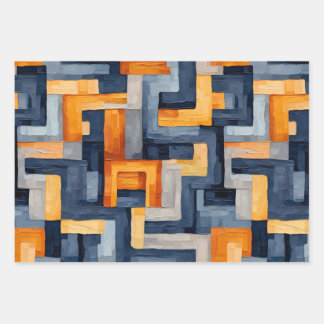 Moderne Geometrie: dynamisches Muster Geschenkpapier Set
