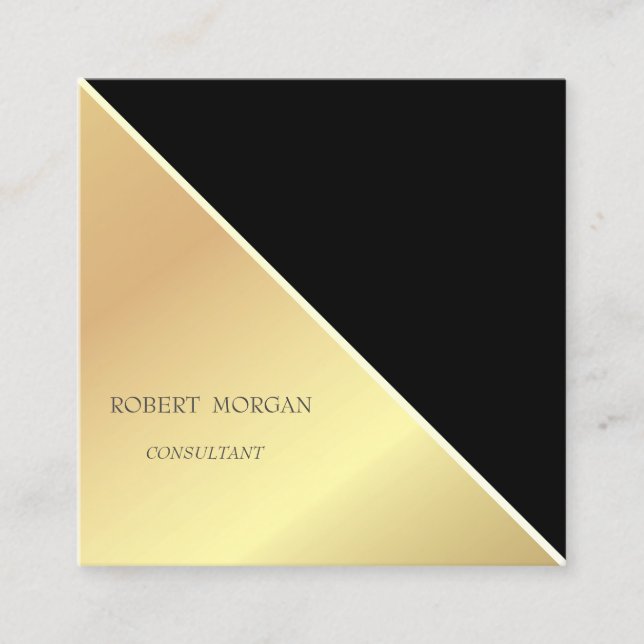 Moderne Geometrie, einfach, Gold Quadratische Visitenkarte (Vorderseite)