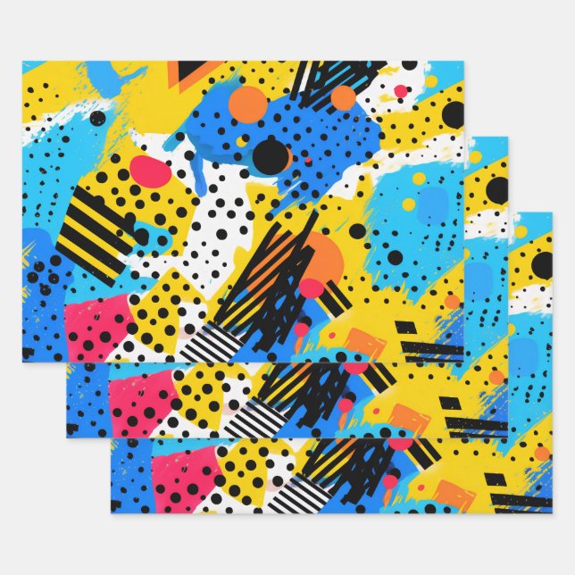 Moderne Geometrie Geschenkpapier Set (Set)