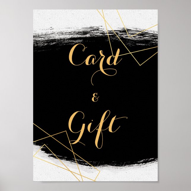 Moderne Geometrie-Karte und Geschenk für Schwarz u Poster (Vorne)