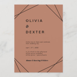 Moderne Geometrie | Lässige Hochzeit von Kupfer Einladung