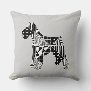 Moderne Geometrie Miniatur Schnauzer Kissen