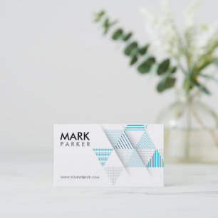 Moderne Geometrie mit Blue Triangle Business Card Visitenkarte