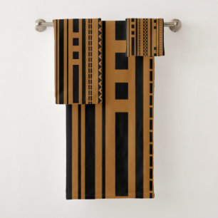 Moderne Geometrie mit massivem Hintergrund Handtuc Badhandtuch Set