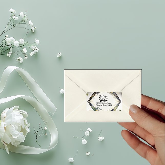 Moderne Geometrie mit Rücksendeadresse für kleine  Adressaufkleber (Von Creator hochgeladen)