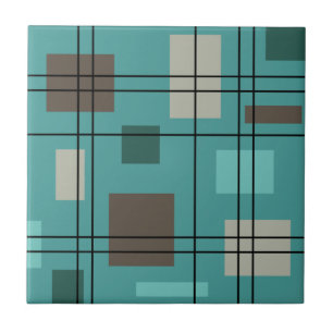 Moderne Geometrie Mitte des Jahrhunderts 8 Fliese