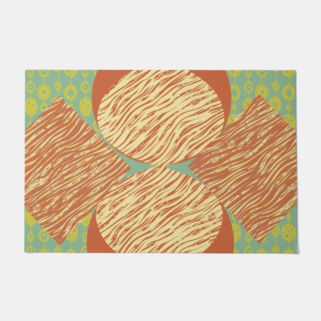 Moderne Geometrie Mitte des Jahrhunderts Fußmatte (Vorderseite)