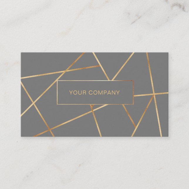 Moderne Geometrik Gold Grau Visitenkarte (Vorderseite)