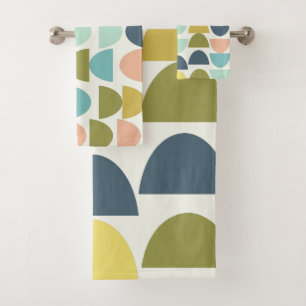 Moderne géométrique Stylé Earthy Boho bleu vert