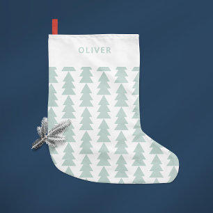 Moderne geometrisch blaue Weihnachtsbaumgrafik Kleiner Weihnachtsstrumpf