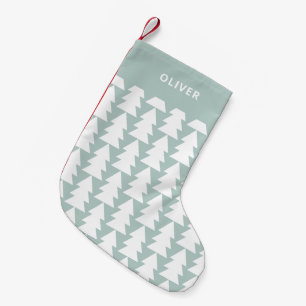 Moderne geometrisch blaue Weihnachtsbaumgrafik Kleiner Weihnachtsstrumpf