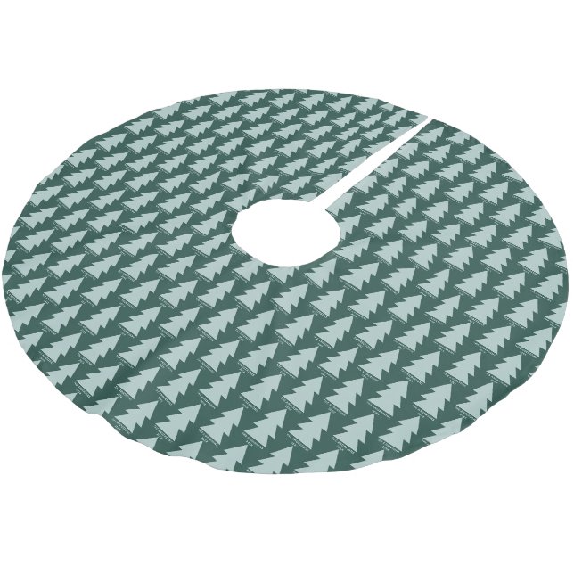 Moderne geometrisch blaue Weihnachtsbaumgrafik Polyester Weihnachtsbaumdecke (Schrägansicht)