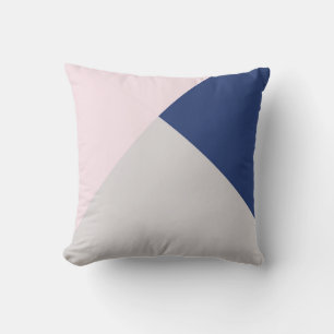 moderne, geometrisch graue Marine & rosa Kissen