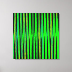 Moderne geometrische Abstrakt-Limettengrün-Welle Leinwanddruck