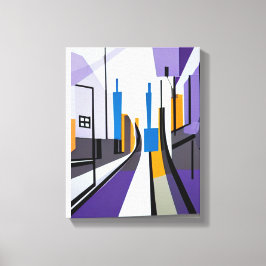Moderne geometrische Abstrakt Street-Gebäude Leinwanddruck