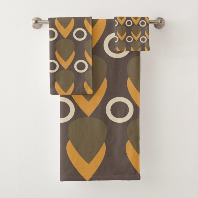 Moderne geometrische Abstrakt zeitgenössische Badhandtuch Set (Insitu)