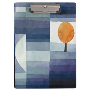 Moderne geometrische abstrakte blaue Orange Klee Klemmbrett