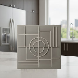 Moderne geometrische abstrakte Fliese #29 Warmgrau