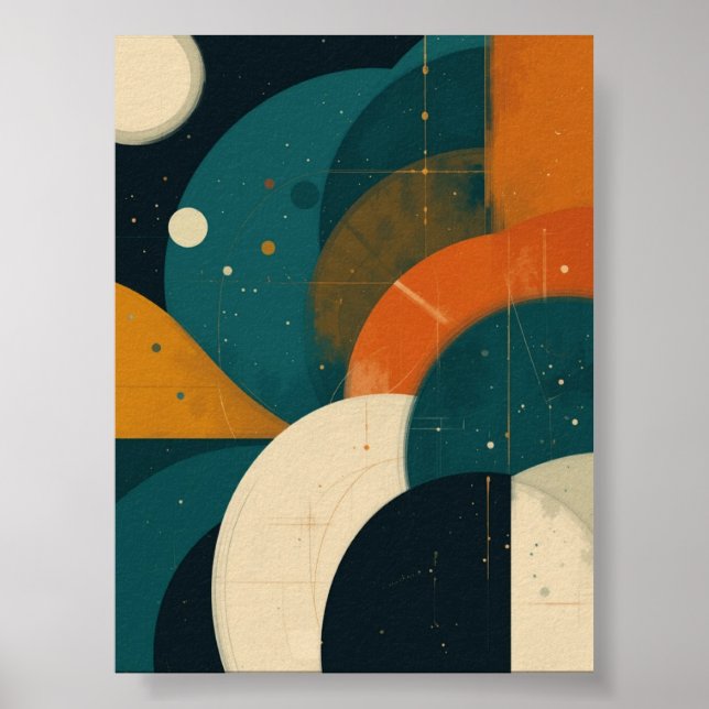 Moderne geometrische Abstrakte Kunst - Bauhau Poster (Vorne)
