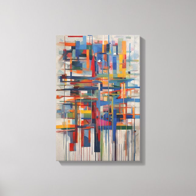 Moderne geometrische Abstrakte Kunst Leinwanddruck (Vorderseite)