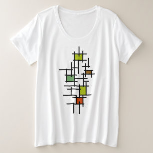 Moderne geometrische abstrakte Linienkunst Große Größe T-Shirt