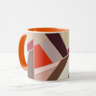 Moderne geometrische Abstrakte Mosaik, Braun und O Tasse