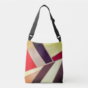 Moderne geometrische Abstrakte Mosaik, Braun und O Tragetaschen Mit Langen Trägern