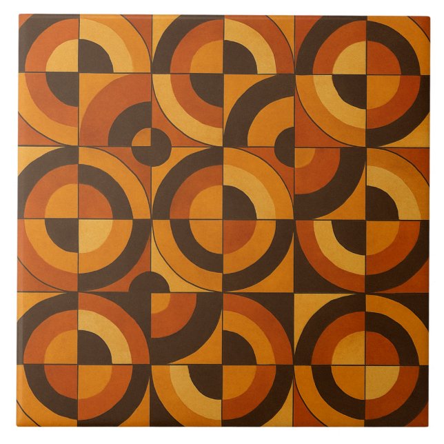 Moderne geometrische abstrakte Muster der Mitte de Fliese (Vorderseite)