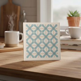 Moderne geometrische abstrakte Pat#16 Teal ID1192 Fliese