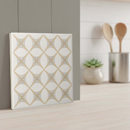 Moderne geometrische abstrakte Pat#18 Greige ID119 Fliese