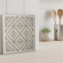 Moderne geometrische abstrakte Pat#20 Greige ID119 Fliese