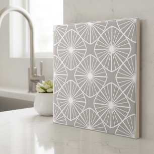 Moderne geometrische abstrakte Pat#24 Taupe ID1192 Fliese