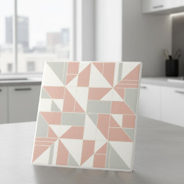 Moderne geometrische abstrakte Pat#9 Pfirsich ID11 Fliese