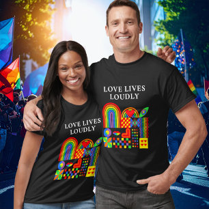 Moderne geometrische abstrakte Pride-Monat-Regenbo T-Shirt