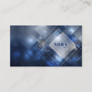 Moderne Geometrische Abstraktion Blau Gold Silber  Visitenkarte