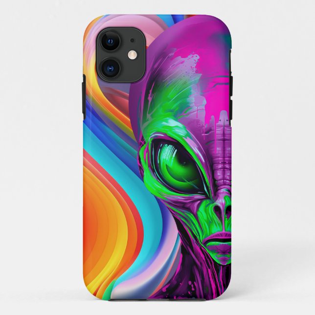 Moderne geometrische Alien Case-Mate iPhone Hülle (Rückseite)