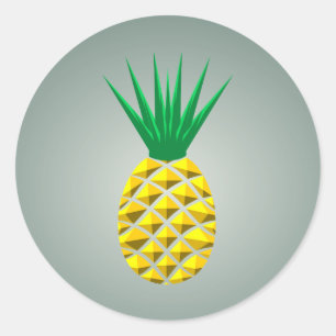 Moderne geometrische Ananas Runder Aufkleber