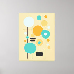 Moderne geometrische Aquamarine Orange Abstrakt Ar Leinwanddruck