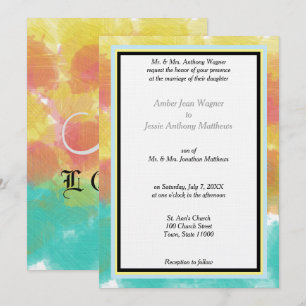 Moderne geometrische Aquarelle gerahmte Hochzeit Einladung
