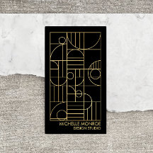 Moderne geometrische Art-Deco-Imitate Gold/Schwarz