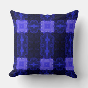 Moderne geometrische Art Saphiire Blue Navy Pillow Kissen
