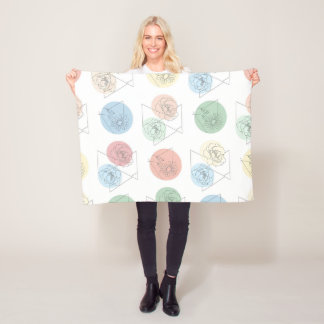 Moderne geometrische Blumenmuster-Wurfdecke Fleecedecke