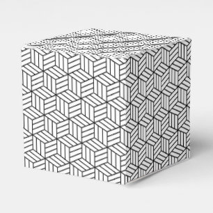 Moderne geometrische Box Linien Quadrat Schwarz-We Geschenkschachtel