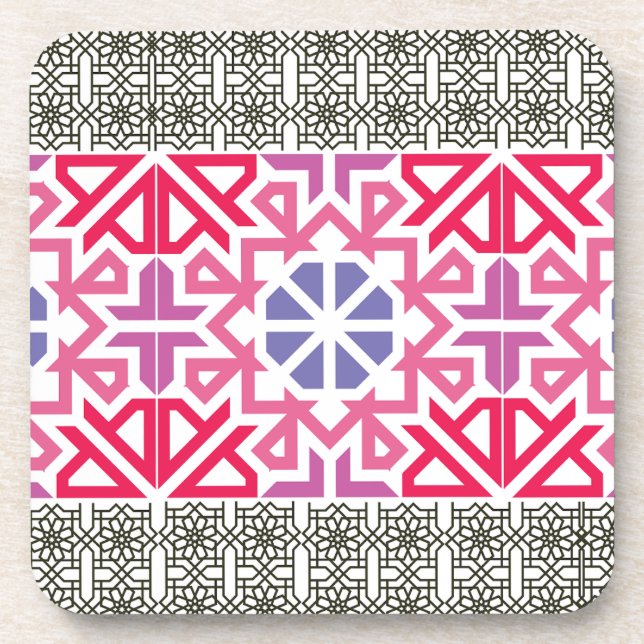 Moderne geometrische bunte Boho-Muster Getränkeuntersetzer (Vorderseite)