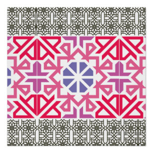 Moderne geometrische bunte Boho-Muster Poster