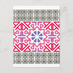 Moderne geometrische bunte Boho-Muster Postkarte