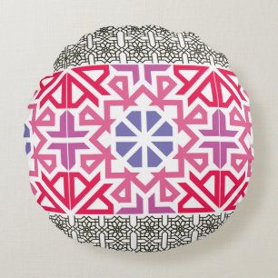 Moderne geometrische bunte Boho-Muster Rundes Kissen