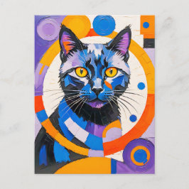 Moderne geometrische Cat Art Postkarte