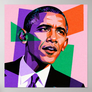 Moderne geometrische Darstellung von Barack Obama Poster